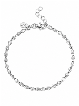 Armbånd sølv rhodineret rille, fra L&G