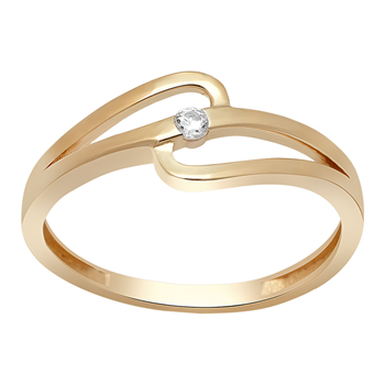 8kt. guldring m/tråde og cz, fra Siersbøl