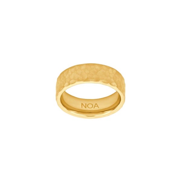 SON stål ring IP gold hamret str. 56, fra Son of Noa