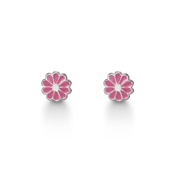 Sølv ørestik m/emalje blomst, fra aagaard