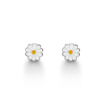 Sølv ørestik m/emalje blomst, fra aagaard