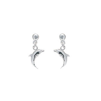 Sølv ørestik m/ stik delfin, fra aagaard