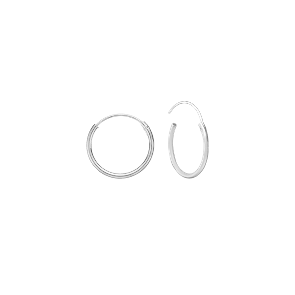 Sølv creol 12 mm massiv 1mm tråd m/vridl, fra aagaard