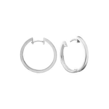 Sølv creol 20mm tråd 3mm m/klaplås, fra aagaard