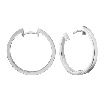 Sølv creol 28,5 mm tråd 3mm m/ klaplås, fra aagaard