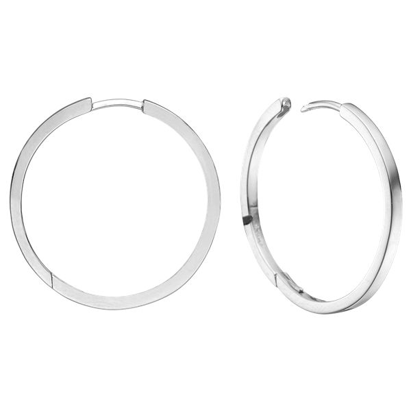 Sølv creol  32mm tråd 2 mm m/klaplås, fra aagaard