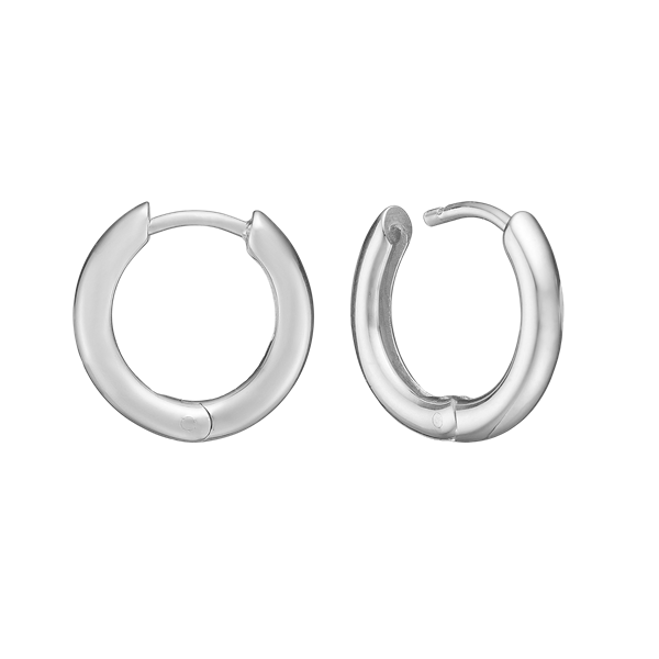 Sølv creol 21,5 mm, tråd 2,7 mm m/klaplå, fra aagaard