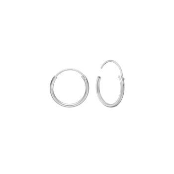 Sølv creol 12mm, 1,2 mm tråd m/ vippelås, fra aagaard