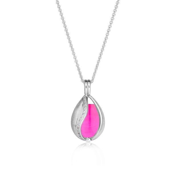 Smykke Æg med Pink Onyx, fra Blicher Fuglsang