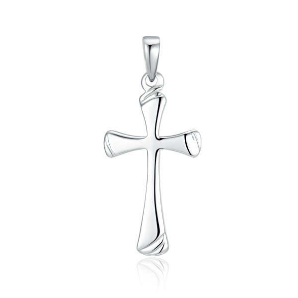 Sølv Vedhæng - Rhodineret Kors med To Små Streger, Støvring Design 