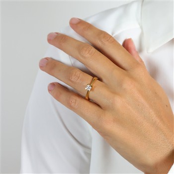 MARY Ring 14K LG DIAM 0,25CT W/VS, fra Aagaard