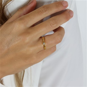 Eternity 14kt d.ring 1x0,05ct wsi 4/grab, fra aagaard