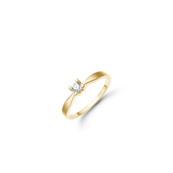 Eternity 14kt d.ring 1x0,15ct wsi 4/grab, fra aagaard