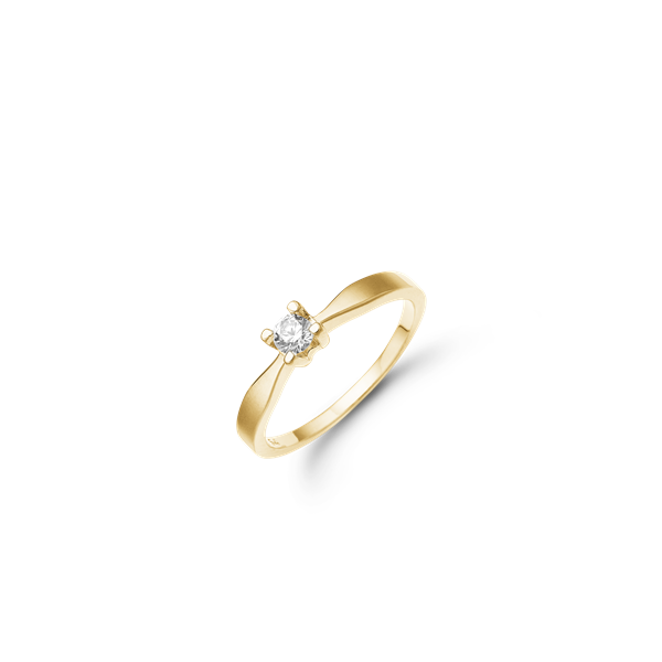 Eternity 14kt d.ring 1x0,15ct wsi 4/grab, fra aagaard