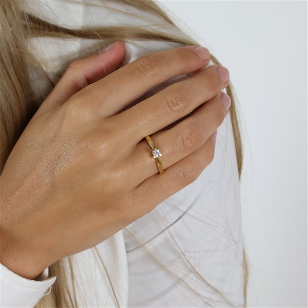 Eternity 14kt d.ring 1x0,15ct wsi 4/grab, fra aagaard