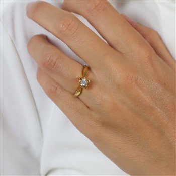 Eternity 14kt d.ring 1x0,30ct wsi, fra aagaard