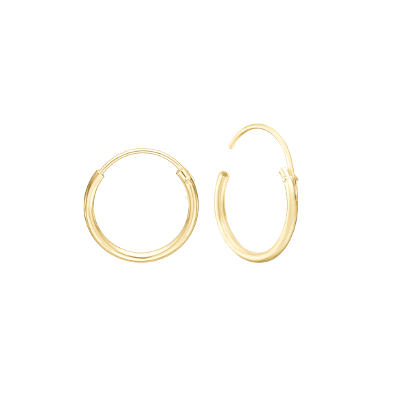 14 kt creol 14,5 mm, tråd 1,2mm m/vippelå, fra By Aagaard