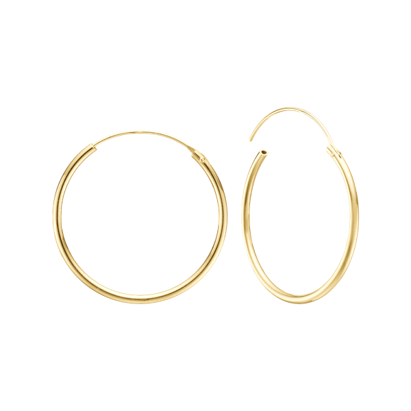 14 kt creol 24,5mm,tråd 1,4mm m/vippelås, fra By Aagaard