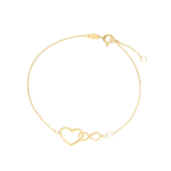 armbånd med hjerte og uendelighedstegn , fra Aagaard