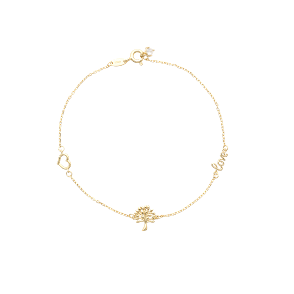 armbånd med livets træ og hjerte , fra Aagaard