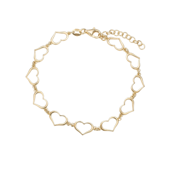 Armbånd, hearts, 16+3cm forg, fra aagaard