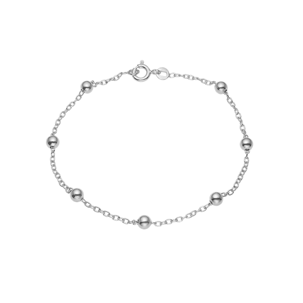 Armbånd, kugler, 19cm sølv, fra aagaard