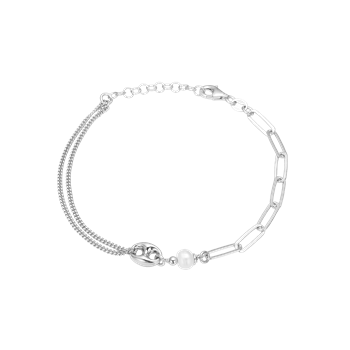 Armbånd led/bønne, 20 cm, sølv, fra aagaard