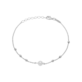 Ferskvands perle armbånd, 20cm, sølv, fra aagaard