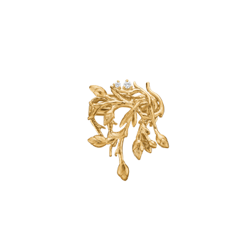 Connections lås forgyldt sølv, branch, fra aagaard