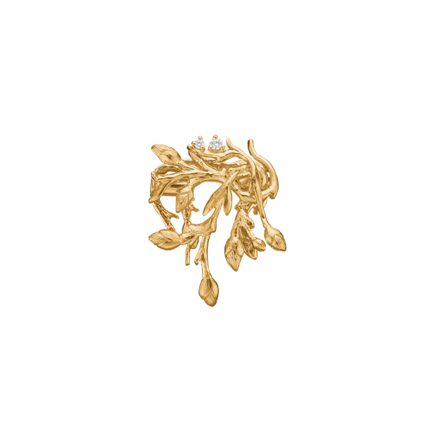 Connections lås forgyldt sølv, branch, fra aagaard