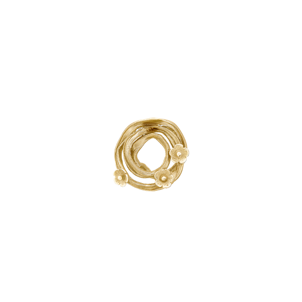 Connections lås, flowers, forgyldt sølv, fra aagaard