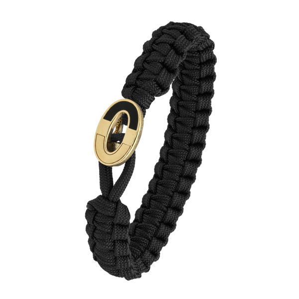 From Soldier to Soldier sort armbånd med forgyldt lås 08