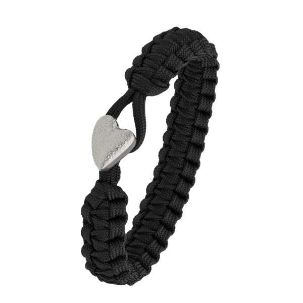 From Soldier to Soldier sort armbånd med sølv lås 05