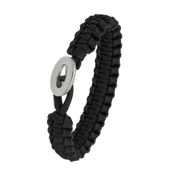 From Soldier to Soldier sort armbånd med sølv lås 06