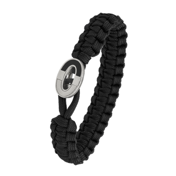 From Soldier to Soldier sort armbånd med sølv lås 08