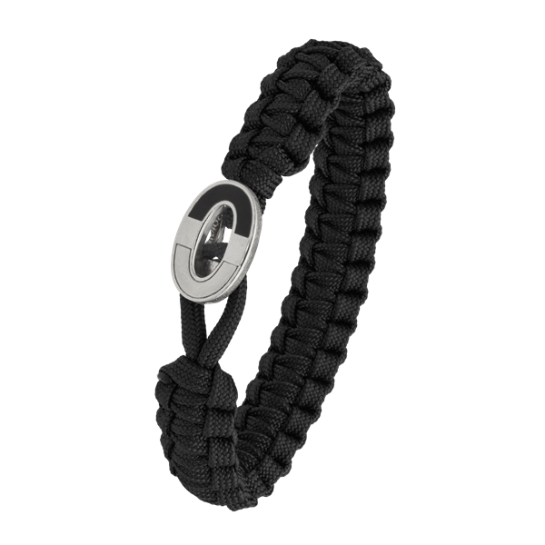 From Soldier to Soldier sort armbånd med sølv lås 08