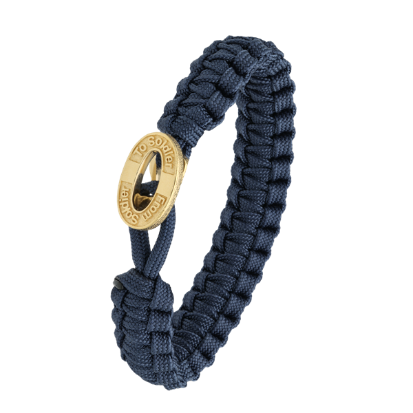 From Soldier to Soldier blåt armbånd med forgyldt lås 10