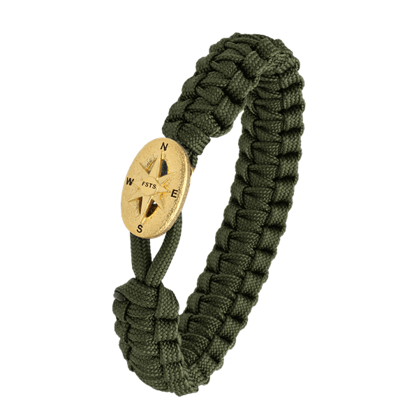 From Soldier to Soldier grønt armbånd med forgyldt lås 09
