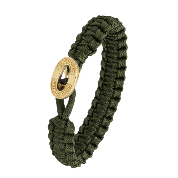 From Soldier to Soldier grønt armbånd med forgyldt lås 10