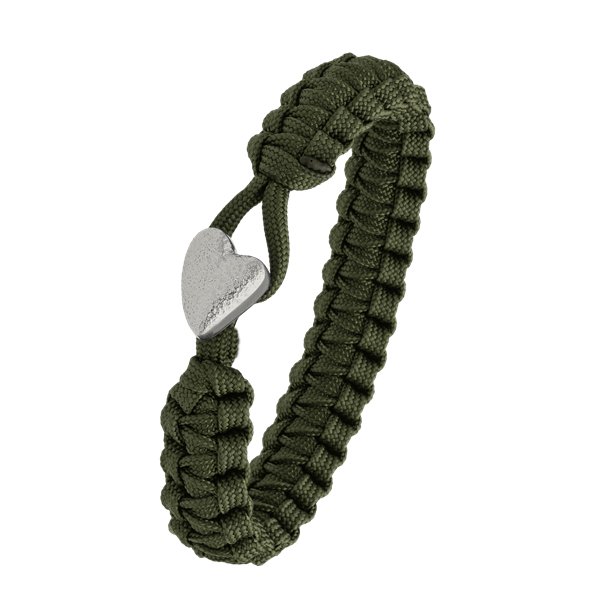 From Soldier to Soldier grønt armbånd med sølv lås 05