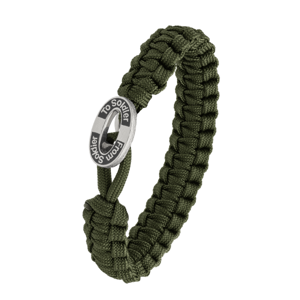 From Soldier to Soldier grønt armbånd med sølv lås 11