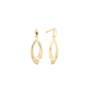 Øreringe, 8k, oval, fra aagaard