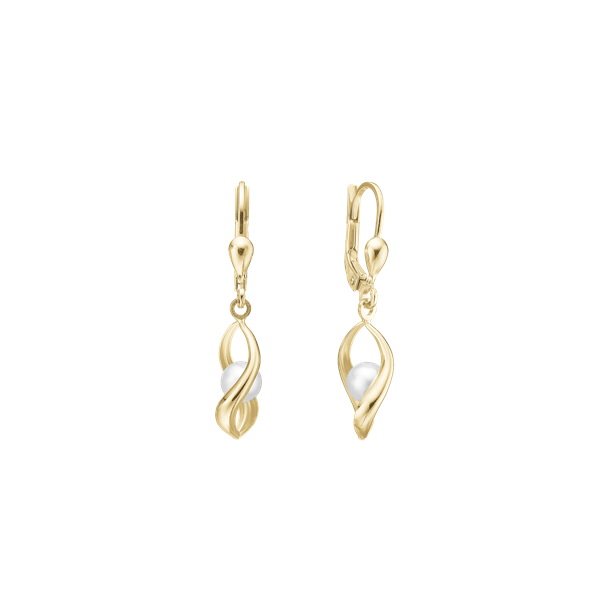 Ørehænger, 8kt, perler, fra aagaard