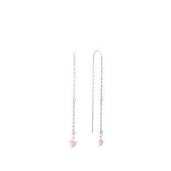 Hjerte hænger ørering sølv, fra aagaard