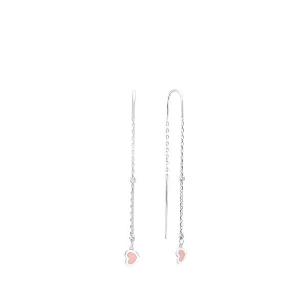 Hjerte hænger ørering sølv, fra aagaard