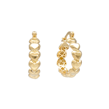 Forgyldte sølv hjerte øreringe creol fra Aagaard, Ø 18 mm