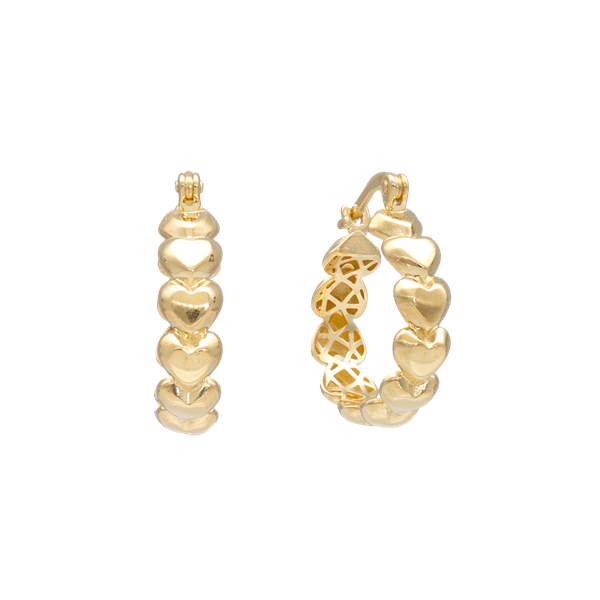 Forgyldte sølv hjerte øreringe creol fra Aagaard, Ø 18 mm