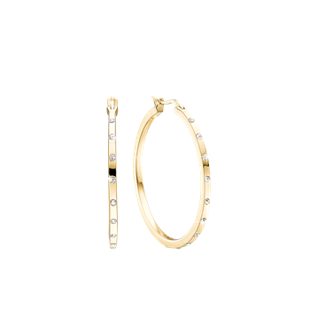 Øreringe, cz creol ø34 mm, forg, fra aagaard