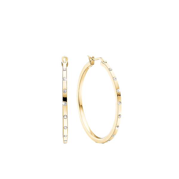 Øreringe, cz creol ø34 mm, forg, fra aagaard