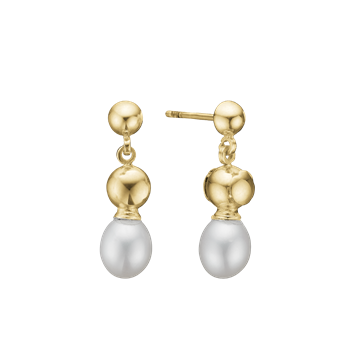 Ørehænger ferskvandsperle, forg sølv, fra aagaard